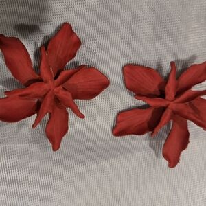 Elegant Red Floral Earrings